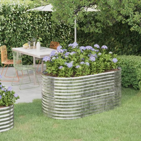 Jardinera arriate acero galvanizado plata 152x80x68 cm