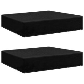 Fundas de muebles de jardín 2 uds 12 ojales 250x250x70 cm