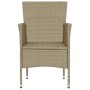 Juego de comedor para jardín 3 piezas beige