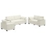 Juego de sofás con cojines 3 piezas terciopelo crema
