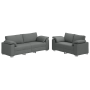 Juego de Sofá 2 pcs Gris oscuro 219 x 77 x 82 cm tela