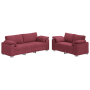 Juego de Sofá 2 pcs Rojo vino tinto 219 x 77 x 82 cm tela