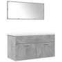 Set muebles de baño 2 piezas madera contrachapada gris hormigón