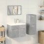 Juego muebles de baño 4 pzas madera contrachapada gris hormigón