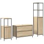 Juego de muebles de baño con estante 3 pcs Roble Sonoma