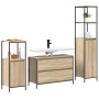 Juego de muebles de baño con estante 3 pcs Roble Sonoma