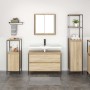 Juego de muebles de baño con estante 3 pcs Roble Sonoma