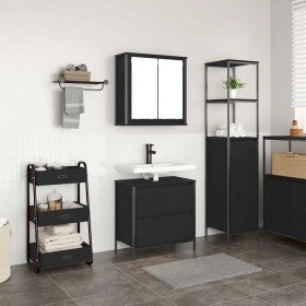 Juego de muebles de baño 2 pzas roble negro Madera ingeniería en Muebles de baño | Comprar online en Foro24
