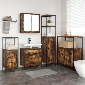 Juego de muebles de baño 5 pcs Marrón 76.5 x 35 x 95 cm