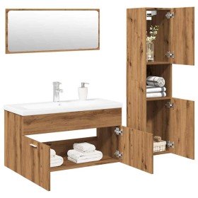 Juego de muebles baño 4 piezas madera ingeniería roble artisan en Muebles de baño | Comprar online en Foro24