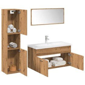 Juego de muebles baño 5 piezas madera ingeniería roble artisan en Muebles de baño | Comprar online en Foro24