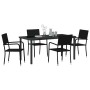 Conjunto de Comedor de Jardín 5 pcs Negro Poliratán