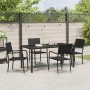 Conjunto de Comedor de Jardín 5 pcs Negro Poliratán