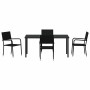 Conjunto de Comedor de Jardín 5 pcs Negro Poliratán