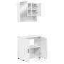 Juego de muebles de baño 2 pcs Blanco Madera contrachapada