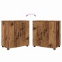 Juego de muebles de baño Montaje en la pared 2 pcs Madera vieja