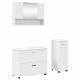 Juego de muebles de baño 3 pcs Blanco Madera contrachapada