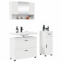 Juego de muebles de baño 3 pcs Blanco Madera contrachapada