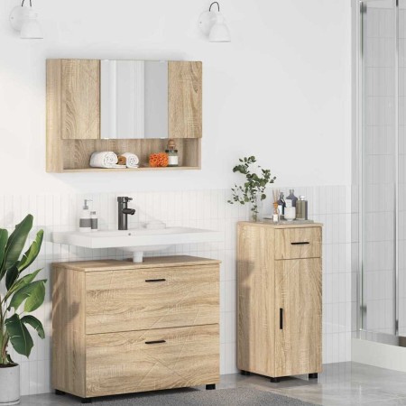Juego de muebles de baño con cajón 3 pcs Roble Sonoma