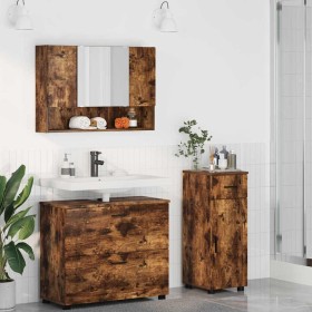 Juego de muebles de baño con cajón 3 pcs Roble ahumado en Muebles de baño | Comprar online en Foro24