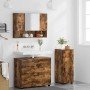 Juego de muebles de baño con cajón 3 pcs Roble ahumado