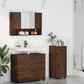 Juego de muebles de baño con cajón 3 pcs Roble Marrón en Muebles de baño | Comprar online en Foro24