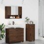 Juego de muebles de baño con cajón 3 pcs Marrón roble