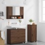 Juego de muebles de baño con cajón 3 pcs Marrón roble