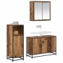 Juego de muebles de baño Montaje en la pared 3 pcs Madera vieja