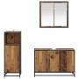 Juego de muebles de baño Montaje en la pared 3 pcs Madera vieja
