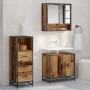 Juego de muebles de baño con cajón 3 pcs Madera vieja