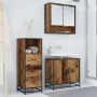 Juego de muebles de baño con cajón 3 pcs Madera vieja