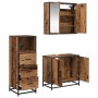 Juego de muebles de baño con cajón 3 pcs Madera vieja