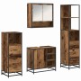 Juego de muebles de baño con cajón 4 pcs Madera vieja