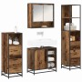 Juego de muebles de baño con cajón 4 pcs Madera vieja