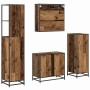 Juego de muebles de baño con cajón 4 pcs Madera vieja