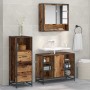 Juego de muebles de baño con cajón 3 pcs Madera vieja