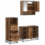 Juego de muebles de baño con cajón 3 pcs Madera vieja