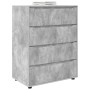 Armarios de Almacenamiento 2 pcs Gris Concreto 80 x 48 x 105 cm