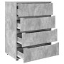 Armarios de Almacenamiento 2 pcs Gris Concreto 80 x 48 x 105 cm