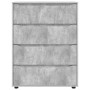 Armarios de Almacenamiento 2 pcs Gris Concreto 80 x 48 x 105 cm