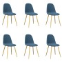 Sillas de comedor 6 unidades terciopelo azul