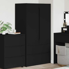 Gabinete de Baño Negro 79,5 x 49 x 156 cm Madera contrachapada