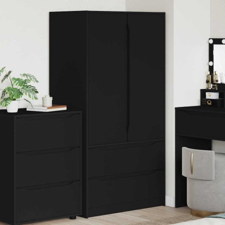 Gabinete de Baño Negro 79,5 x 49 x 156 cm Madera contrachapada