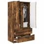 Gabinete de Baño con cajón Roble ahumado 79,5 x 49 x 156 cm