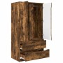 Gabinete de Baño con cajón Roble ahumado 79,5 x 49 x 156 cm