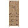 Alacena Roble artesanal 69,5 x 34 x 180 cm Madera contrachapada en Aparadores | Comprar online en Foro24