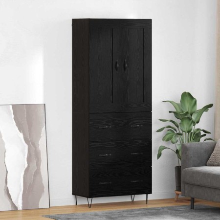 Aparador alto con cajón Roble Negro 69,5 x 34 x 180 cm en Aparadores | Comprar online en Foro24