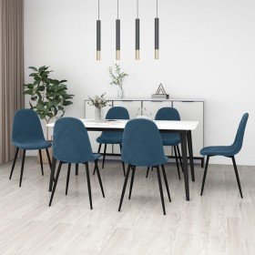 Sillas de comedor 6 unidades terciopelo azul Sillas de comedor 6 unidades terciopelo azul