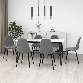 Sillas de comedor giratorias 6 uds terciopelo gris claro Sillas de comedor giratorias 6 uds terciopelo gris claro